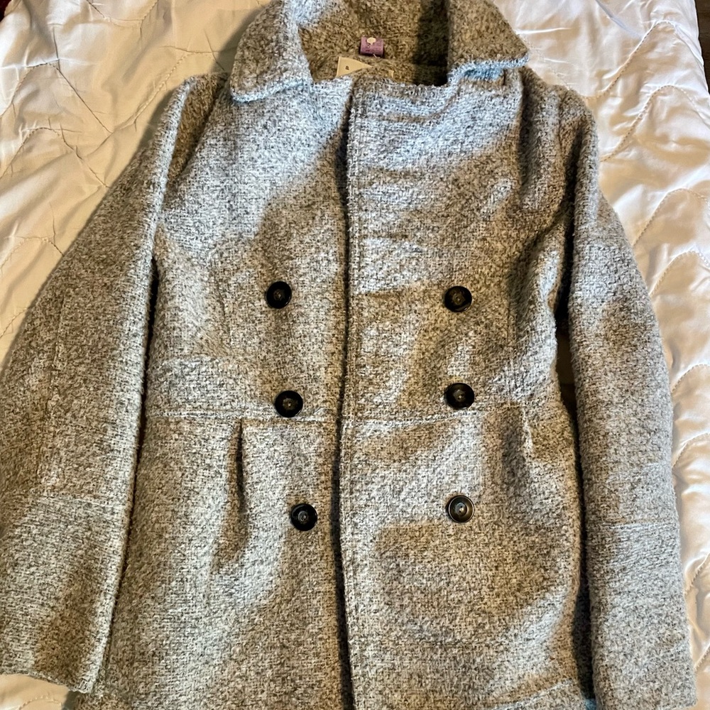 Women's Grey Peacoat